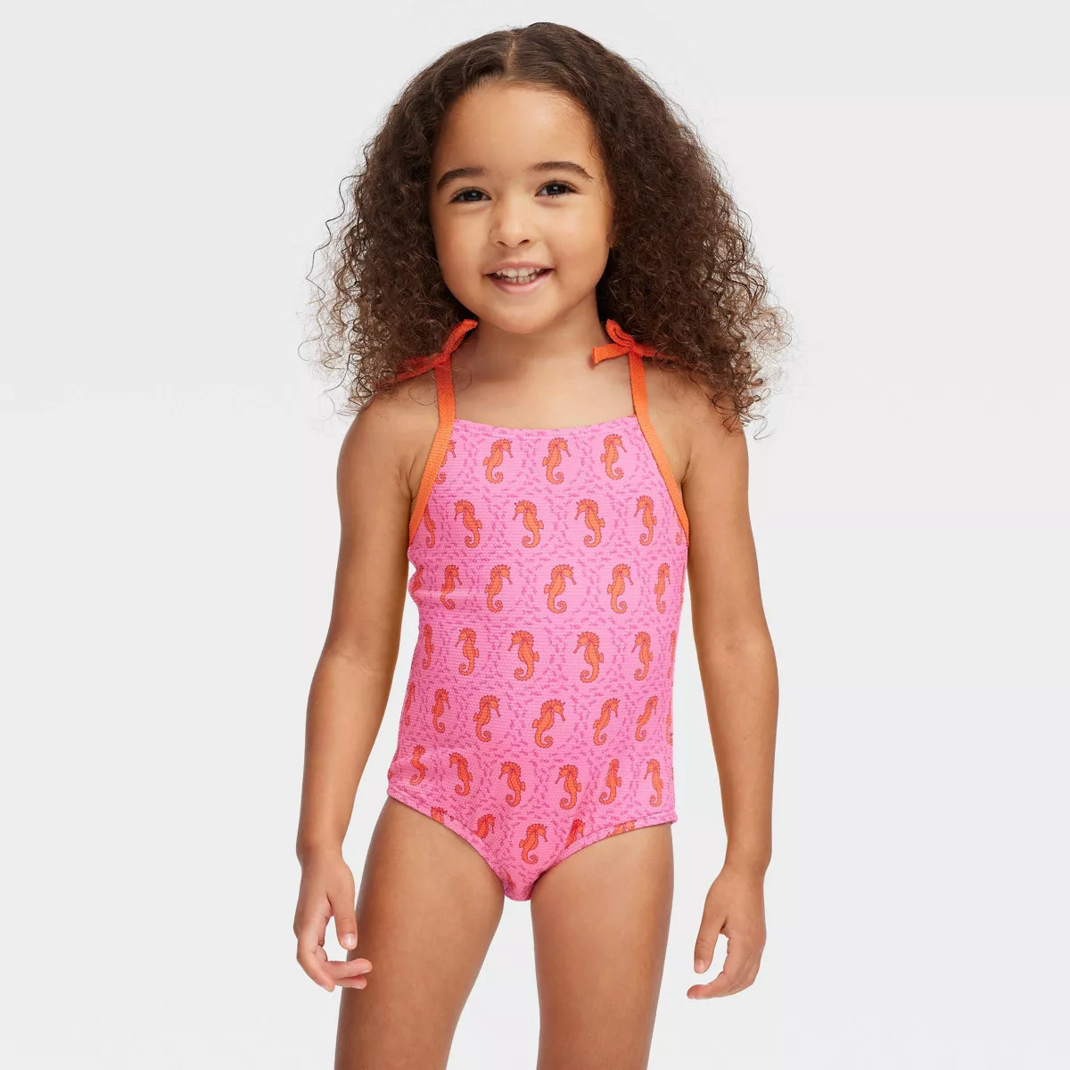 Toddler Seahorse Tie-Shoulder One Piece Swimsuit Pink - Roller Rabbit x Target  12M | Target