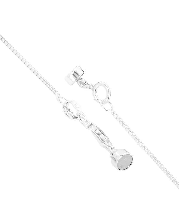 Viosi Sterling Silver 1mm Box Chain Necklace, 14" - 30" with Free Magnetic Clasp | Amazon (US)