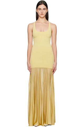 Yellow Evening Tank Maxi Dress | SSENSE