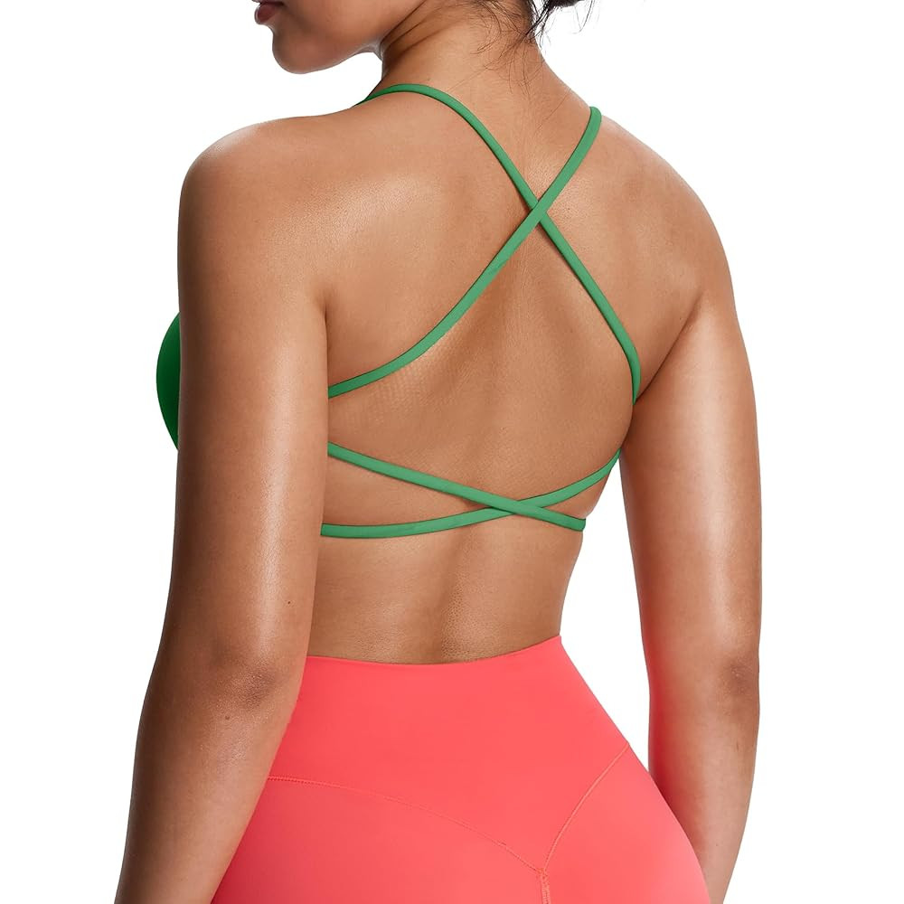 Aoxjox Women's Workout Sports Bras Fitness Ivy Low Impact Bra Yoga Crop Tank | Amazon (US)