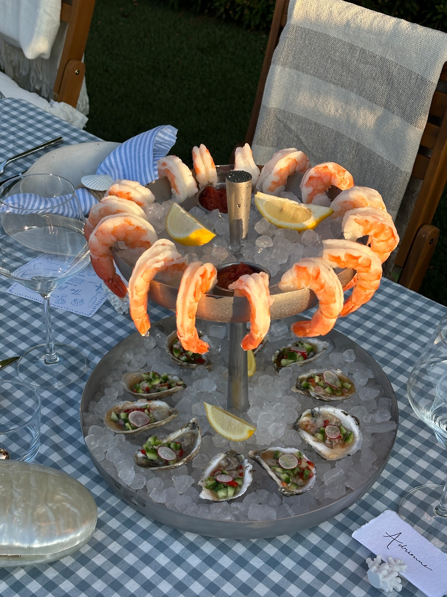 Seafood tower from our saltwater summer dinner party 🦪🦞

#LTKParties #LTKHome