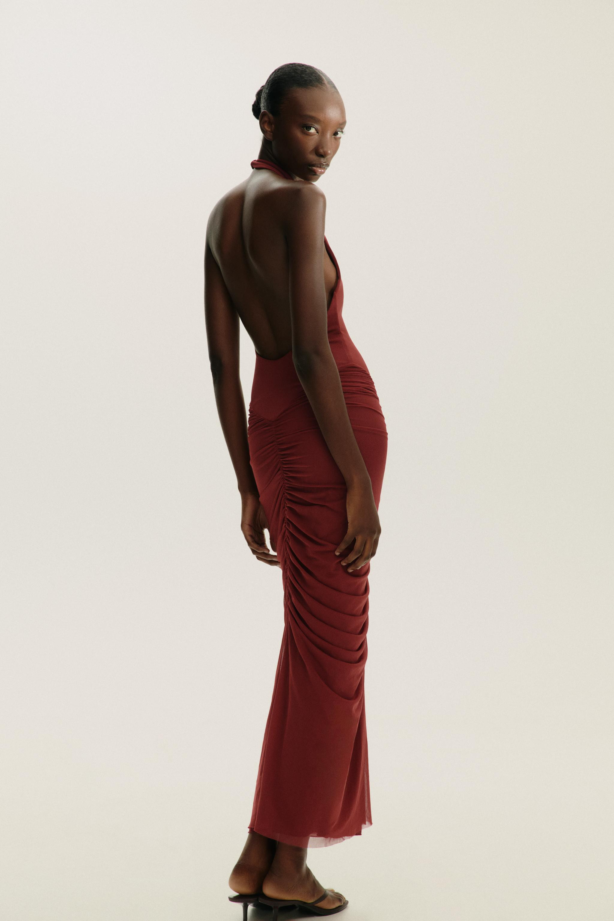 HALTERNECK CONTRAST TULLE DRESS | Zara UK