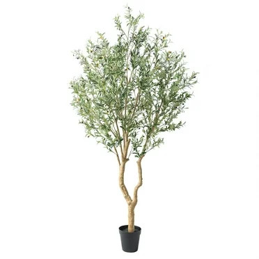 Artificial Olive Tree 5 ft Tall Faux Silk Plant for Home Office Decor Indoor Fake Potted Tree wit... | Walmart (US)