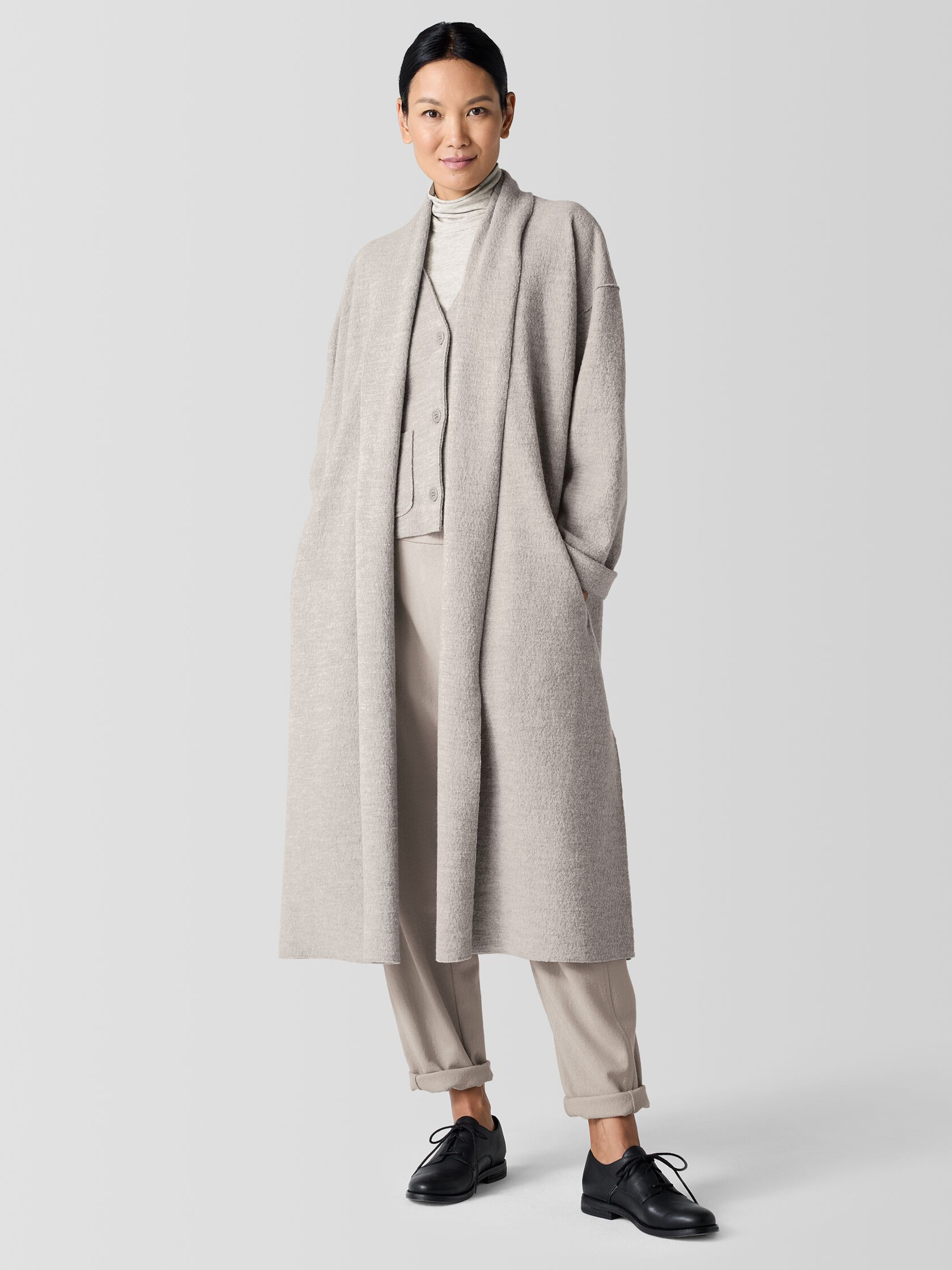 Lightweight Boiled Wool Icon Coat in Regenerative Wool | Eileen Fisher