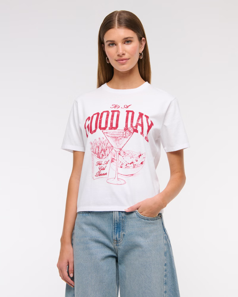 Short-Sleeve Martini & Fries Graphic Relaxed Tee | Abercrombie & Fitch (US)