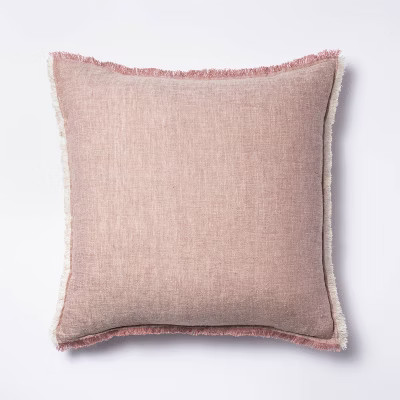 Linen Throw Pillow with Contrast Frayed Edges - Threshold™ designed with Studio McGee | Target