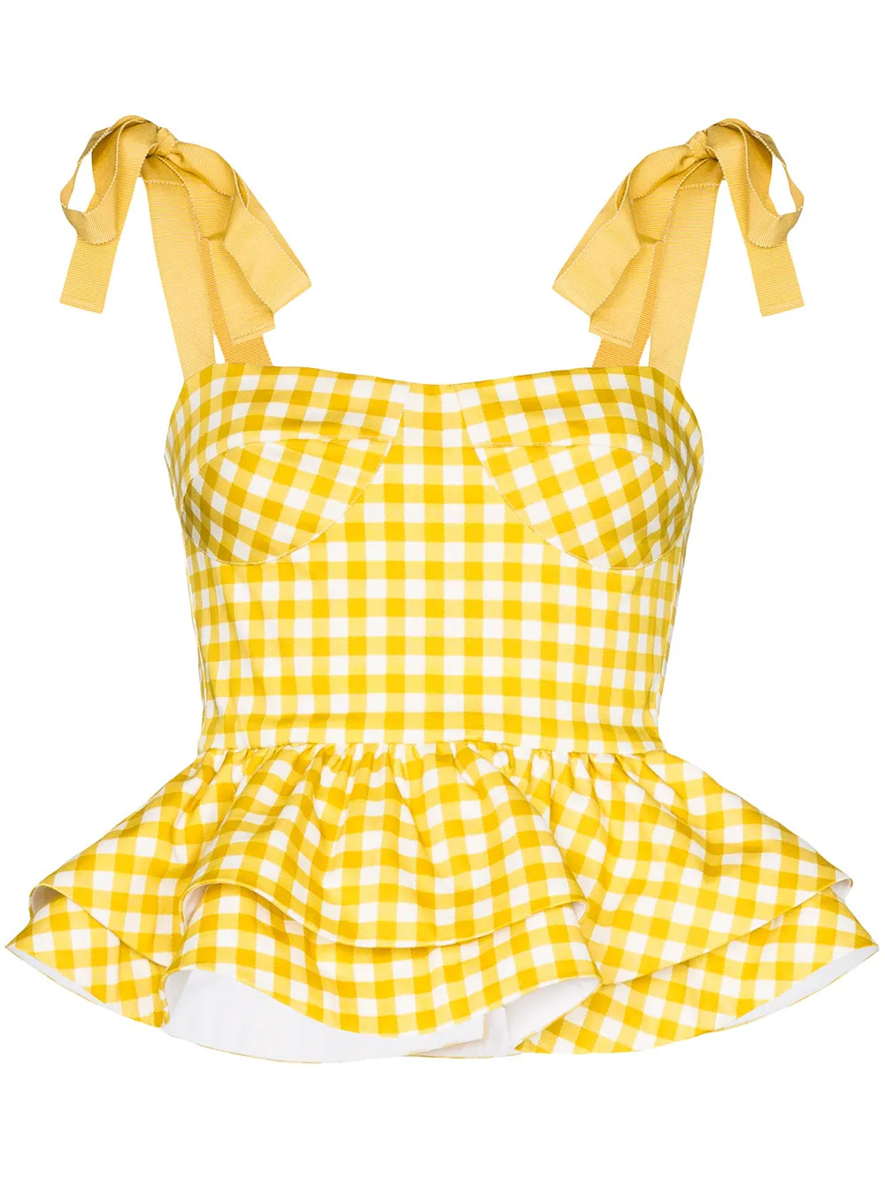 Junquillo gingham peplum top | Farfetch (US)