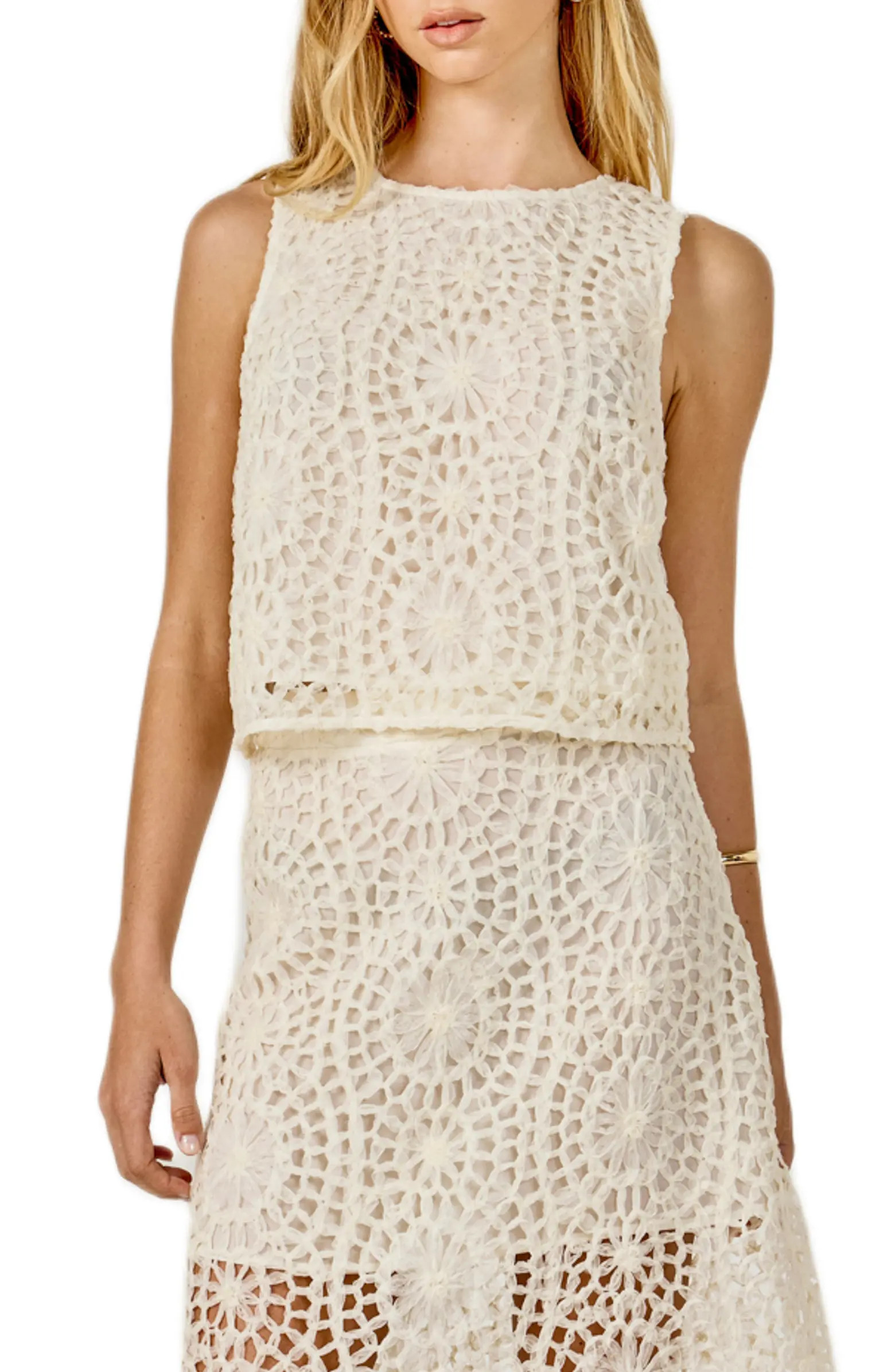 Texture Sleeveless Crop Top | Nordstrom