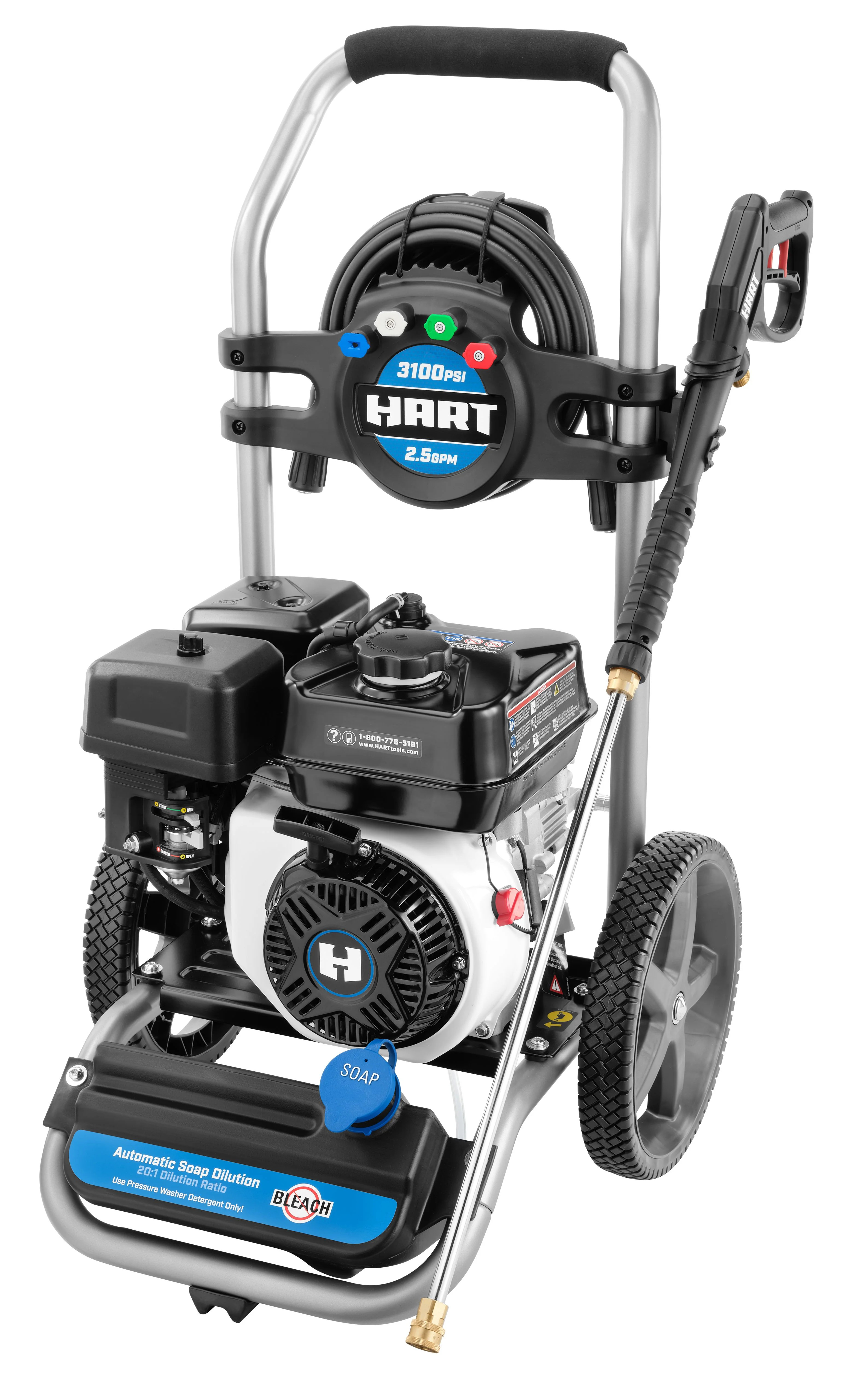HART 3100 PSI 2.5 GPM 212cc 4-Cycle OHV Gas Powered Cold Water Pressure Washer - Walmart.com | Walmart (US)