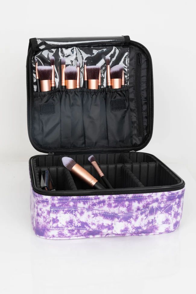 No Time To Spare Purple Tie Dye Makeup Bag DOORBUSTER | The Pink Lily Boutique