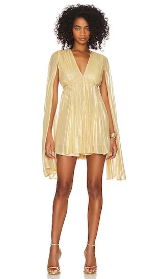 Lourdes Dress in Ios Bright Gold Dress | Gold Mini Dress | Long Sleeve Wedding Guest Dress Outfit | Revolve Clothing (Global)