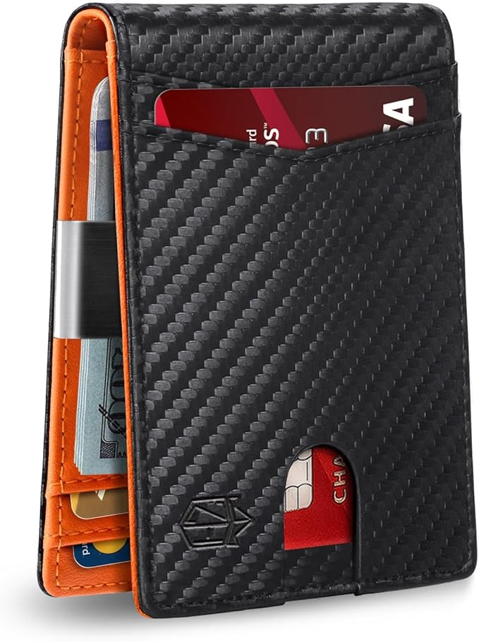 Zitahli Money Clip Wallets for Men,Slim Bifold Wallet 10-12 Cards, Mens Leather Wallet with ID Wi... | Amazon (US)