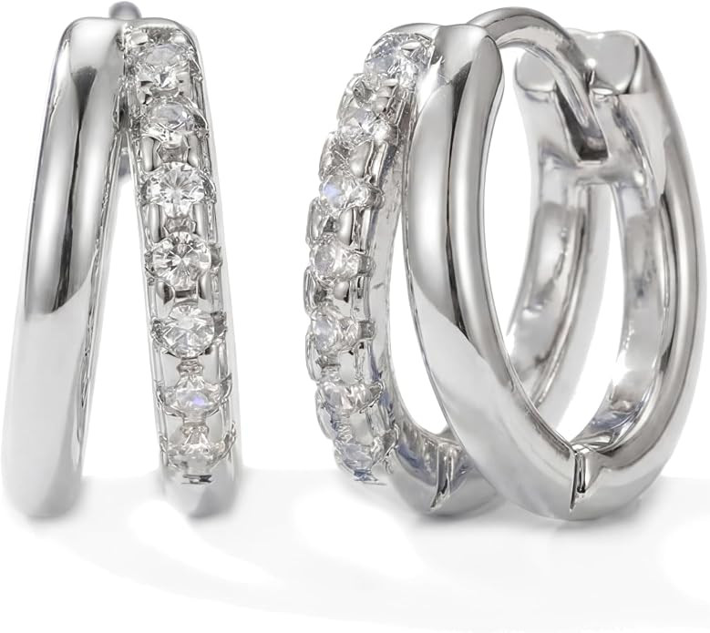 MUMREUES Gold Hoop Earrings for Women,14K Gold Plated Huggie Hoop Earrings for Gift | Amazon (US)