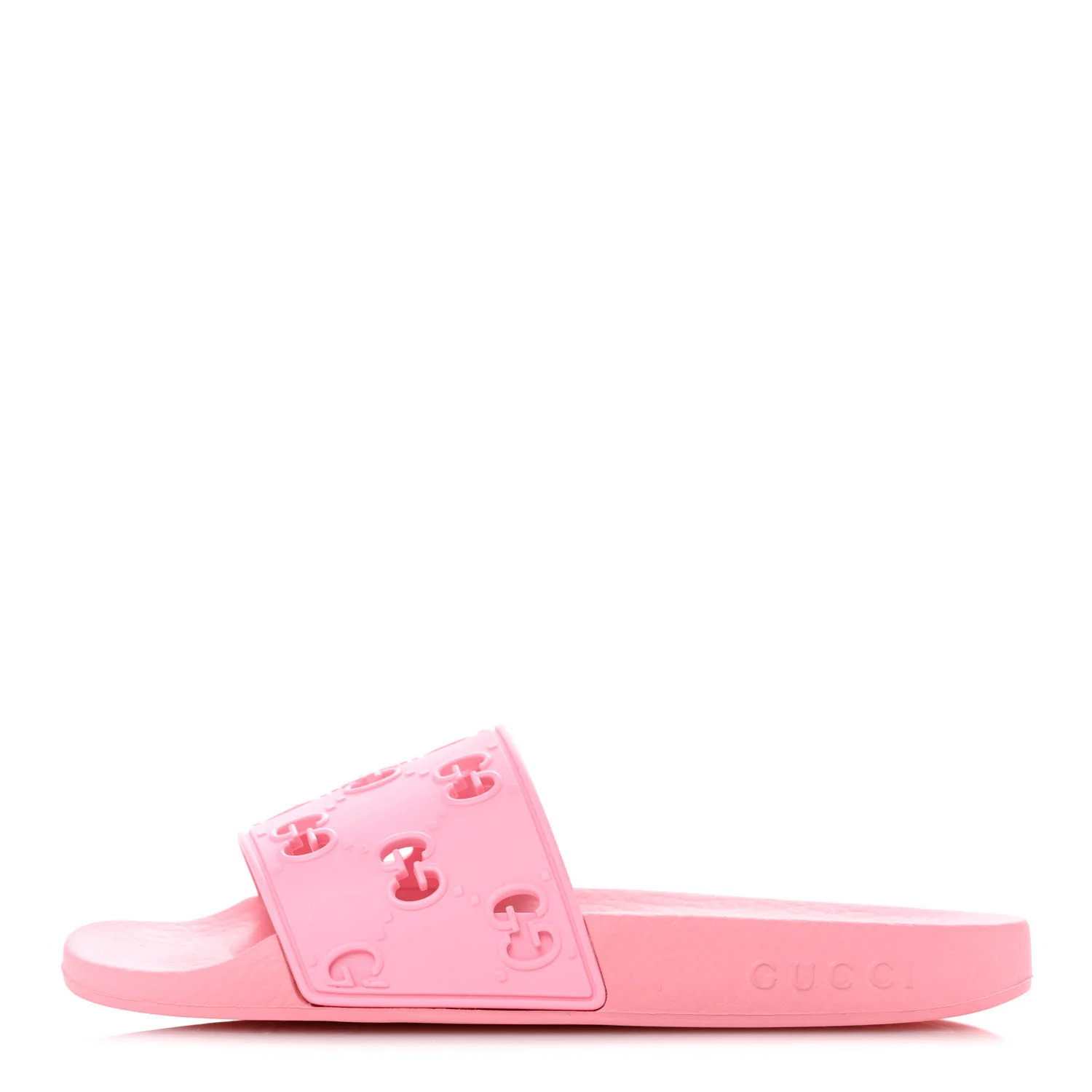 Rubber GG Monogram Perforated Womens Slide Sandals 36 Rose Box | FASHIONPHILE (US)