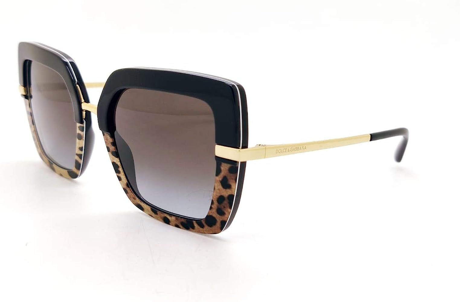 Sunglasses Dolce & Gabbana DG 4373 32448G Top Black On Print Leo/Black | Amazon (US)