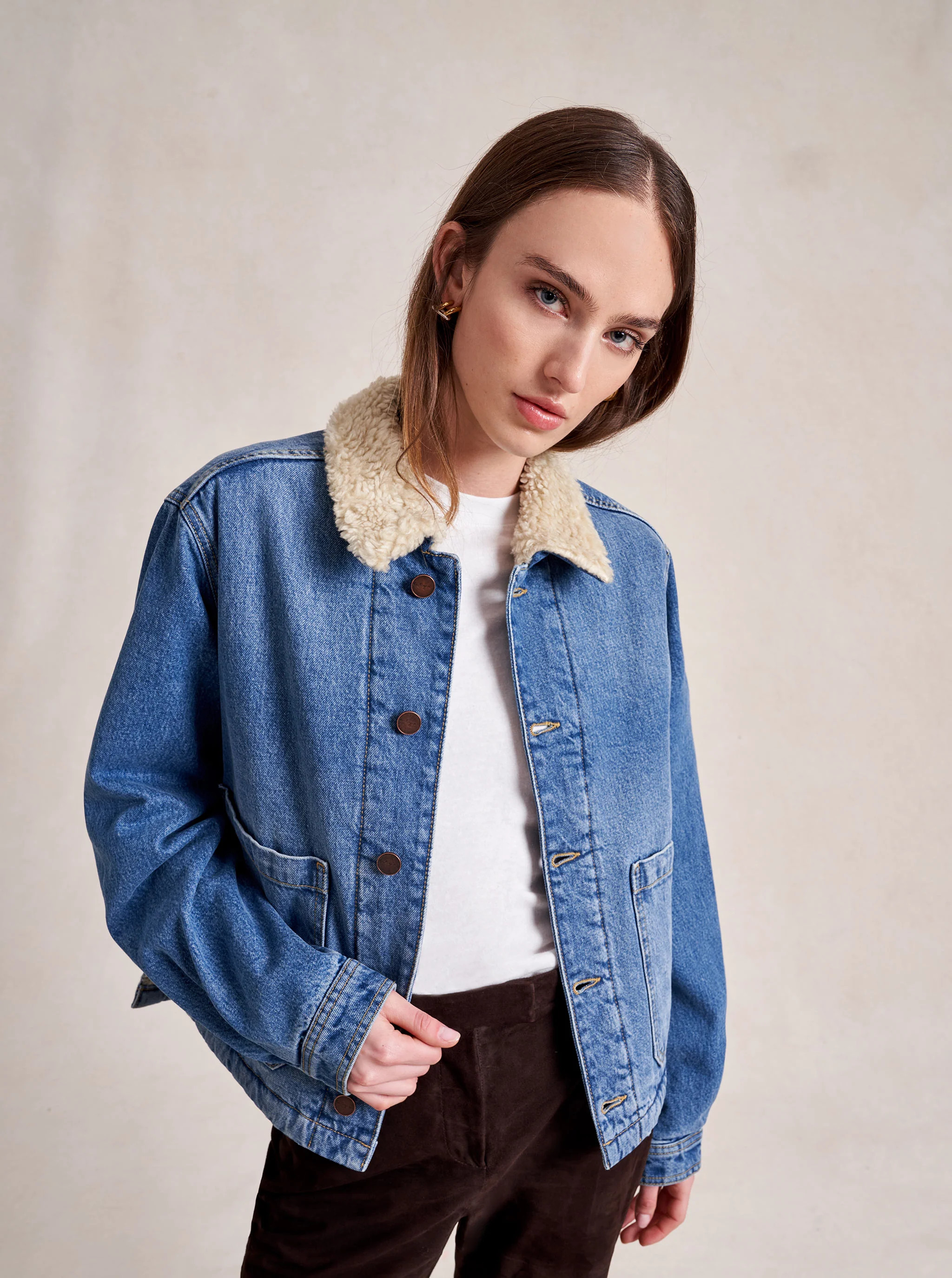 Cropped Val Sherpa Jacket | La Ligne