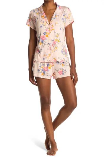 Tranquility Short Sleeve Shirt & Shorts 2-Piece Pajama Set | Nordstrom Rack