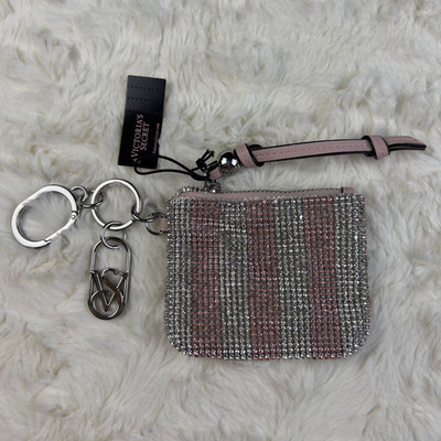 Victoria’s Secret Shine Iconic Stripe Pouch Bag Charm Keychain Crystals All Over | eBay US