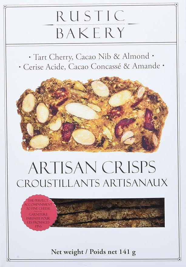 RUSTIC BAKERY Tart Cherry, Cocoa Nib & Almond Crisps, 5 OZ | Amazon (US)