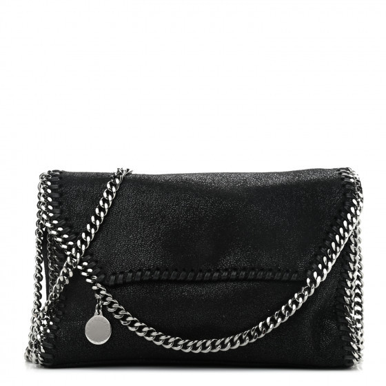 STELLA MCCARTNEY Shaggy Deer Mini Falabella Shoulder Bag Black | FASHIONPHILE (US)