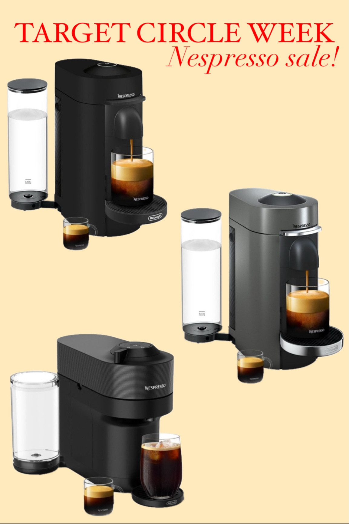 Target circle week sale on Nespresso machines!! Starting under $100 even! My favorite and daily kitchen item ☕️ 

#LTKFindsUnder100 #LTKSaleAlert #LTKSummerSales