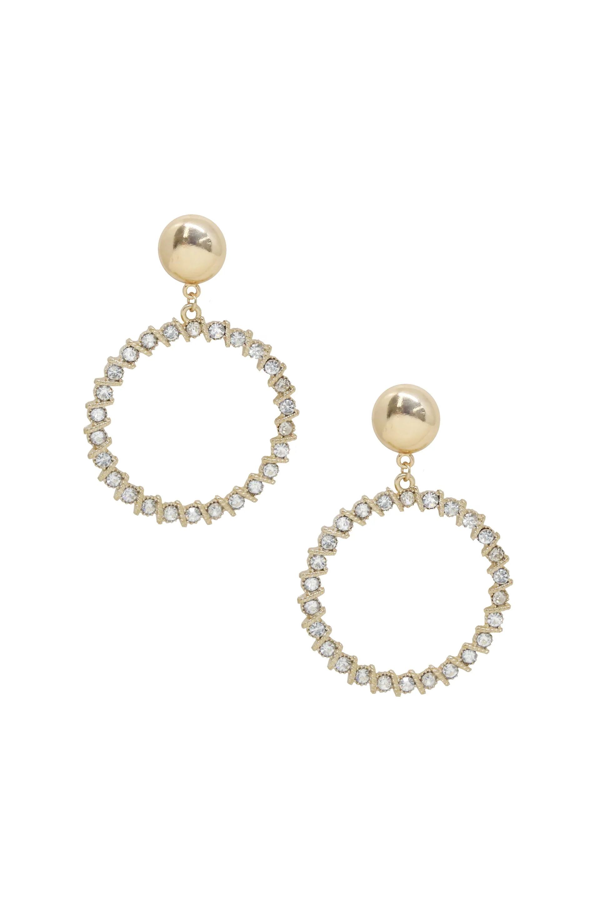 Cyclical Crystal Drop 18k Gold Plated Earrings | Ettika