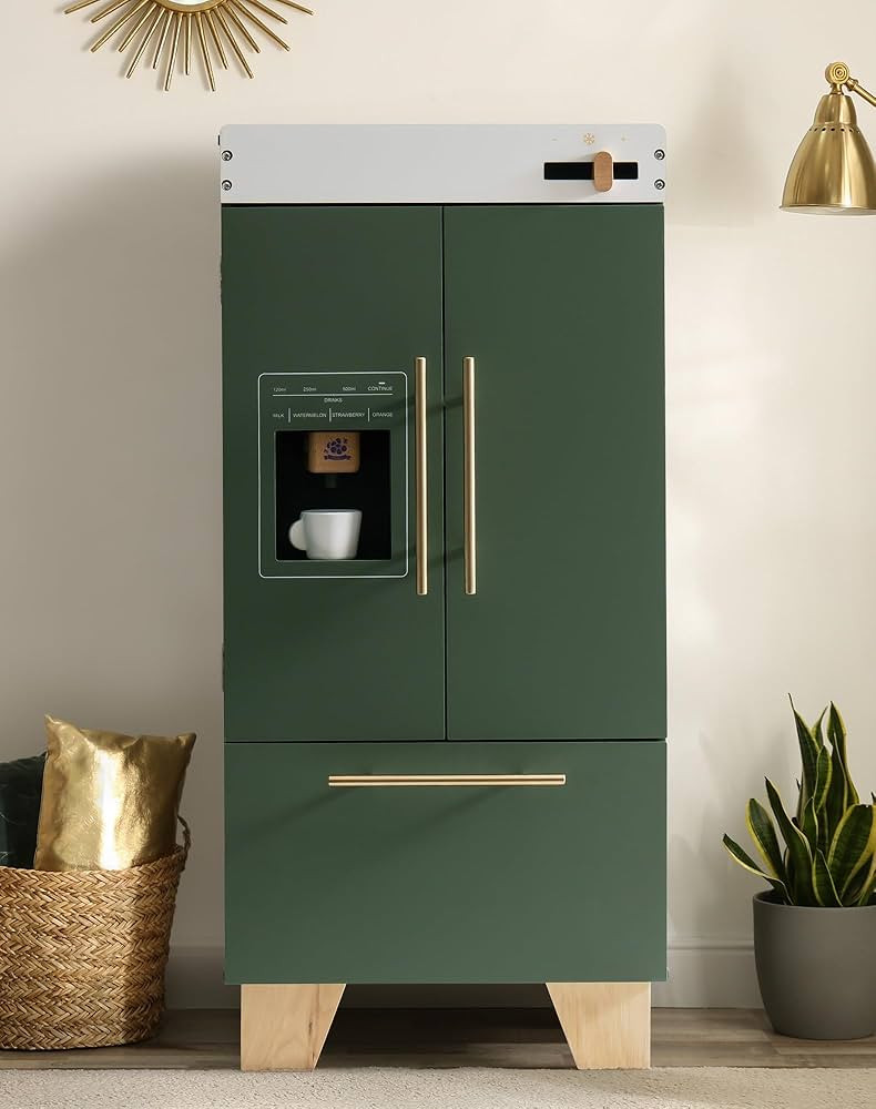 ROBOTIME Wooden Toy Fridge - Play Kitchen Set with Accessories, Kitchen Playset Interactive Refri... | Amazon (US)