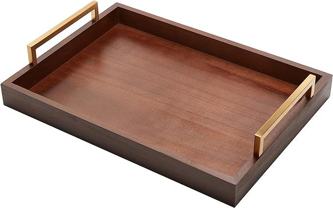 Wooden Serving Decorative Tray Home Decor with Handles Farmhouse Rustic Mordern Serving Tray for ... | Amazon (US)