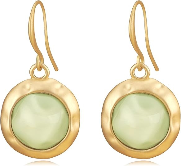 Gold Earrings 14k Gold Plated Hoop Earrings Dainty Pearl hoop Disc Coin Bead Starfish Teardrop Ci... | Amazon (US)