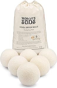Molly's Suds Wool Dryer Balls | XL, Premium Organic Fabric Softener, Hypoallergenic, Hand-Felted,... | Amazon (US)