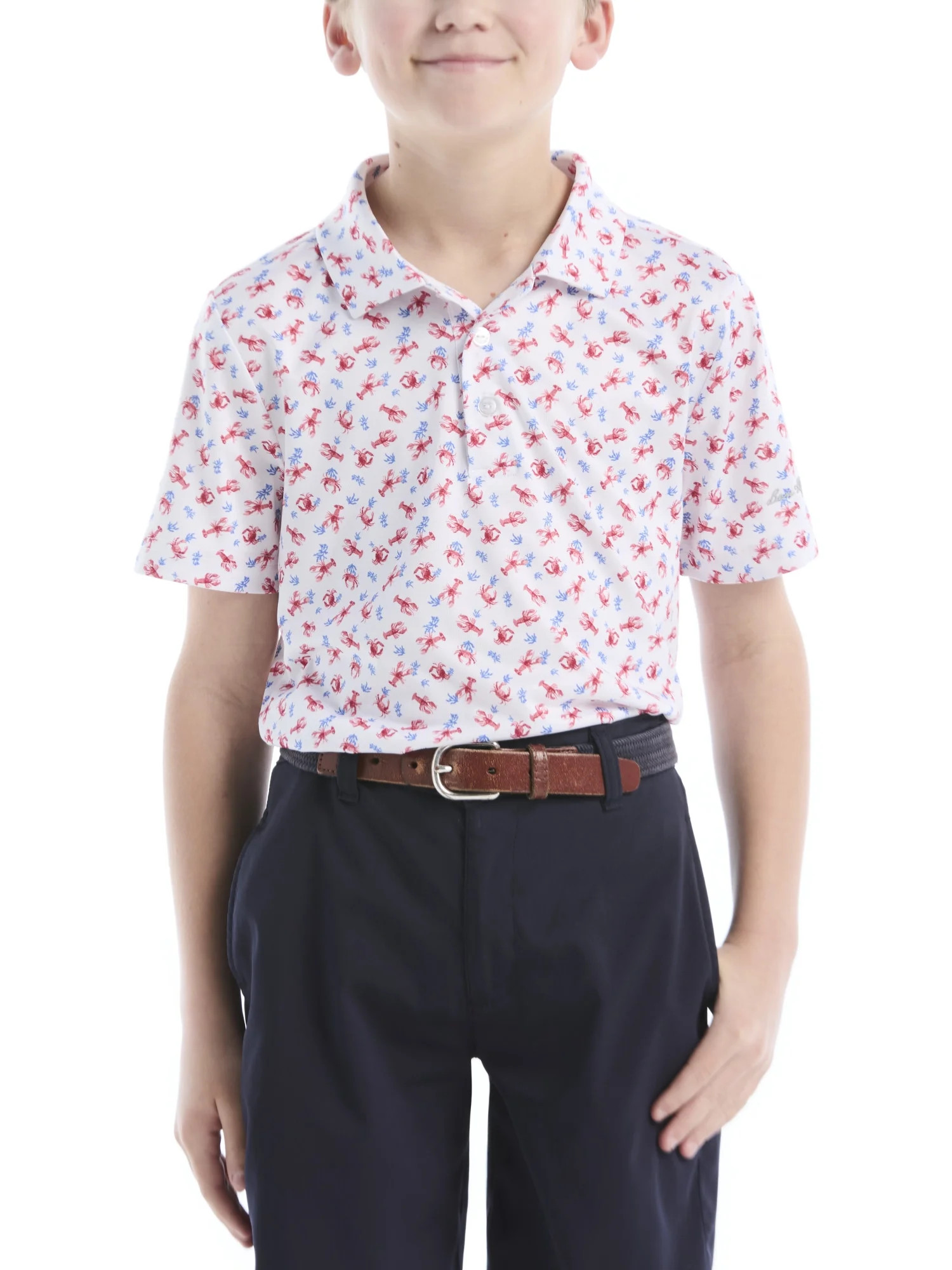 Ben Hogan Boys & Big Boys Performance Golf Polo Shirt: Lobster Print, Sizes 4-18 - Walmart.com | Walmart (US)