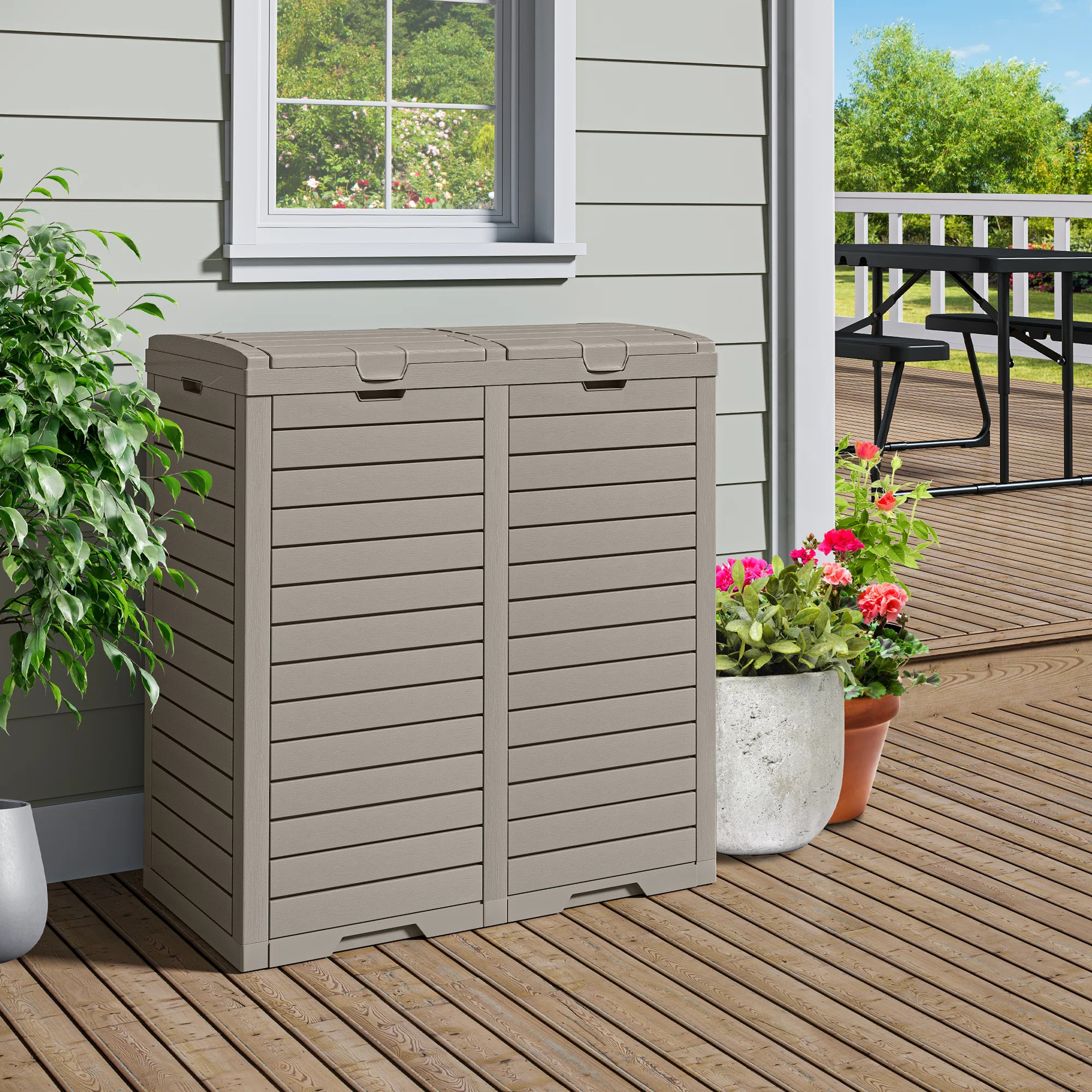 Resin Outdoor Trash & Recycling Bin - 61.8 Gallons | Wayfair North America