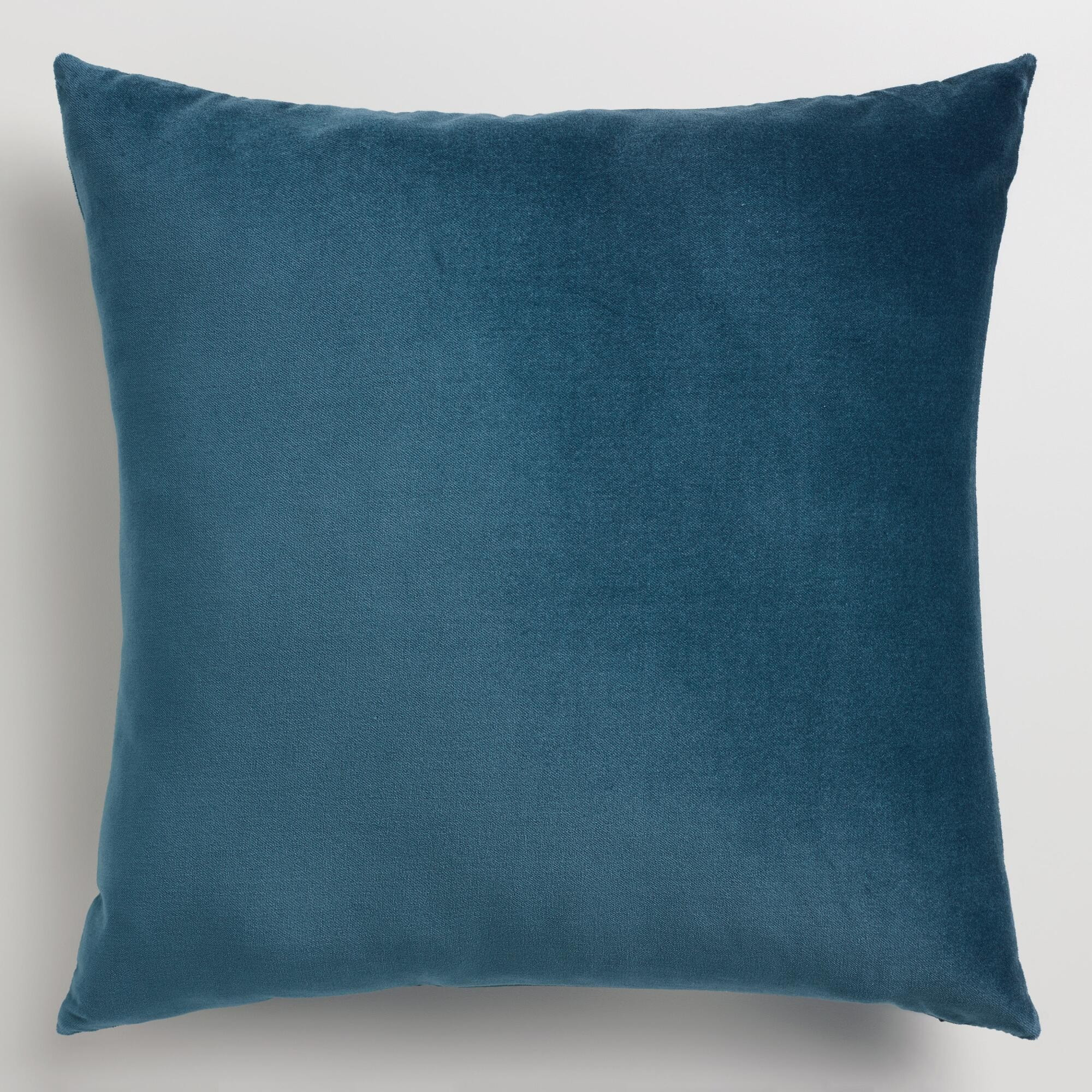 Midnight Blue Velvet Throw Pillow - Cotton - 18" Square by World Market 18In | World Market