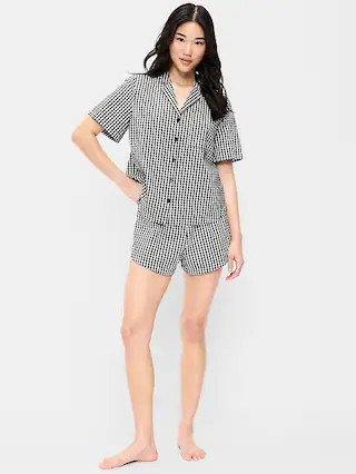 Poplin Pajama Short Set | Old Navy (US)