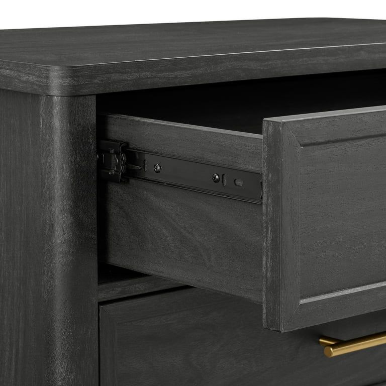 Better Homes & Gardens Oaklee 3-Drawer Nightstand with USB, Charcoal Finish | Walmart (US)