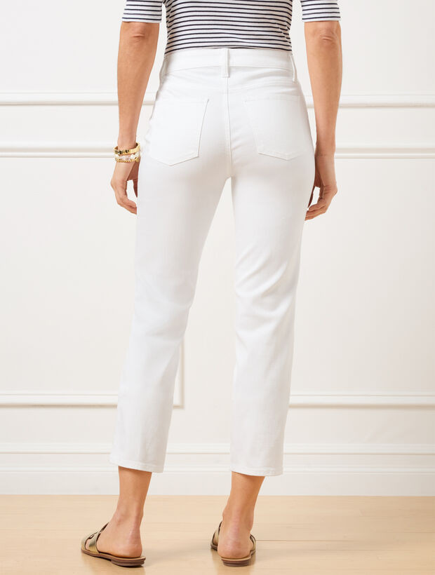 Straight Crop Jeans - White | Talbots