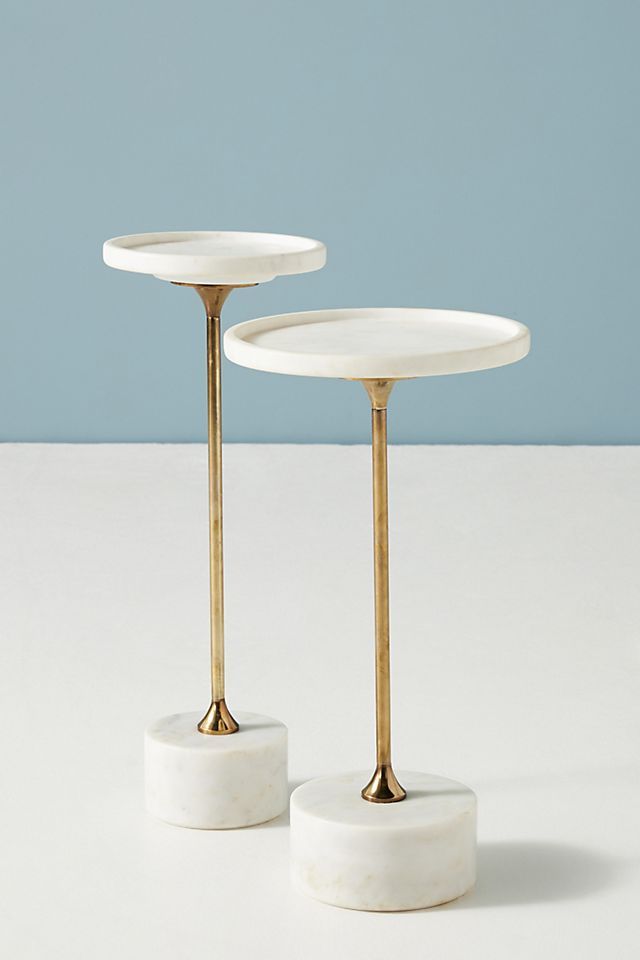 Swirling Marble End Table | Anthropologie (US)