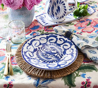 Puebla Porcelain Dinner Plates - Set of 4 | Pottery Barn (US)