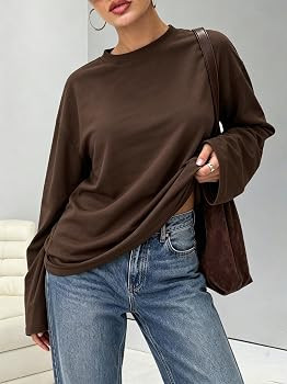Sampeel Womens Long Sleeve Tops Oversized T Shirts 2026 Y2K Fall Fashion Clothes | Amazon (US)