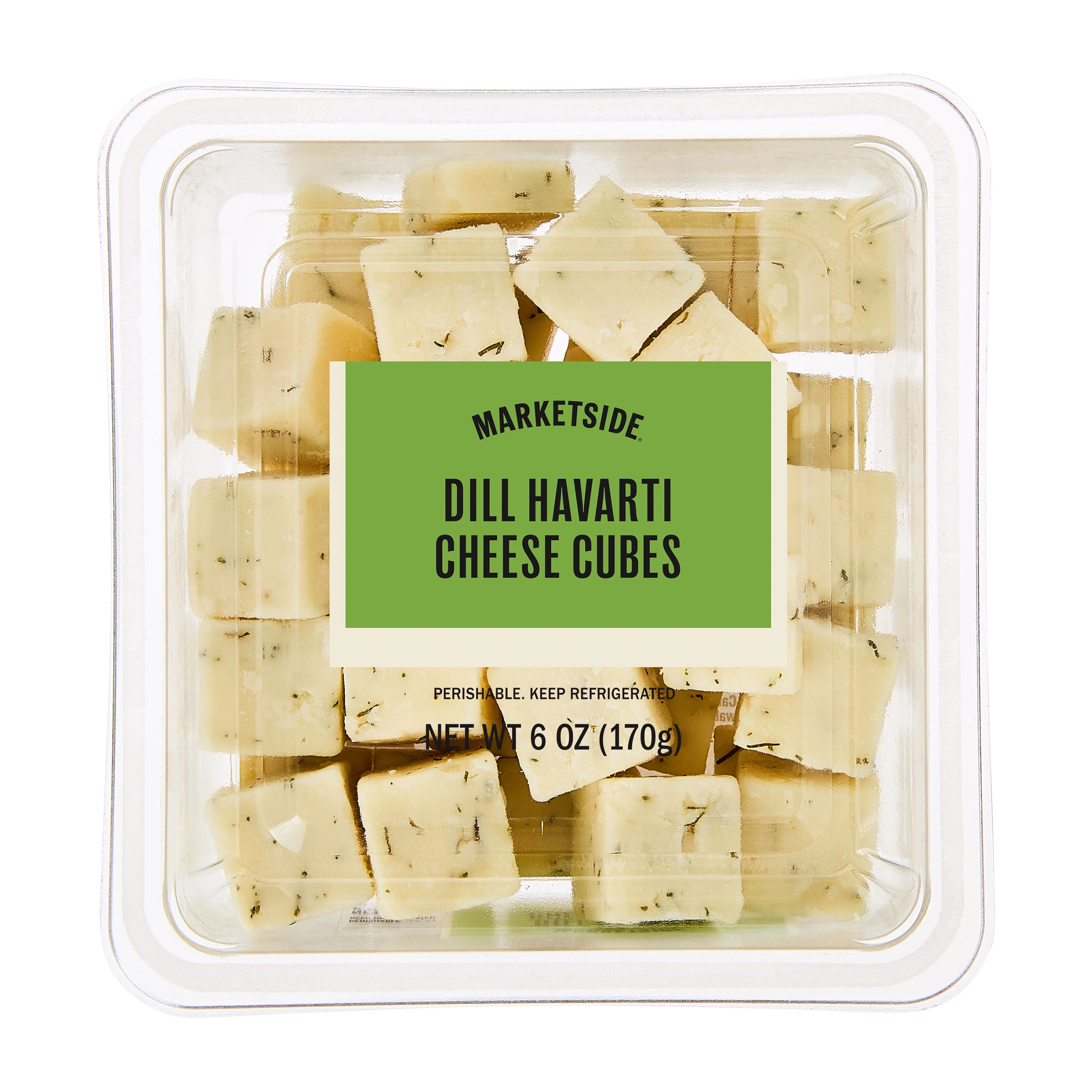 Marketside Cubed Dill Havarti Cheese, 6oz, Plastic Cup (Cubed, Refrigerated) | Walmart (US)