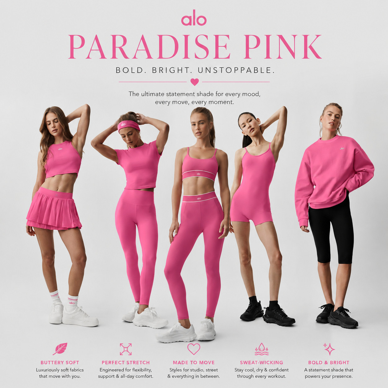 Okay but this Paradise Pink collection from Alo is EVERYTHING 💕✨
The perfect mix of feminine, sporty, and clean-girl aesthetic — whether you’re headed to Pilates, a hot girl walk, running errands, or just living in matching sets lately.

Obsessed with how vibrant this shade is for summer and how flattering every single piece looks layered together. The skirts, matching leggings, sporty romper, and oversized crew are giving luxury activewear energy in the best way.

Saving this entire color drop because I already know it’s going to sell out fast 👟💗

#Alo #AloYoga #PinkActivewear #MatchingSet #CleanGirlStyle #PilatesPrincess #WorkoutOutfit #GymStyle #HotGirlWalk #TennisSkirt #AthleisureStyle #FitnessFashion #PinkAesthetic #LTKFitness #LTKStyle #SummerStyle #ActivewearInspo #FashionFinds #RunningGirl #WellnessLifestyle 

 