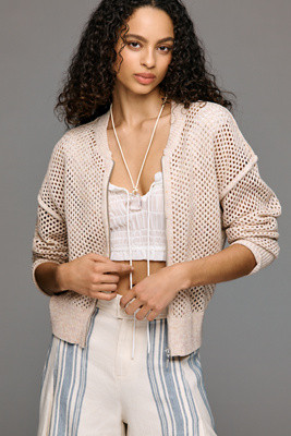 Pilcro Stitchy Bomber Cardigan Sweater | Anthropologie (US)