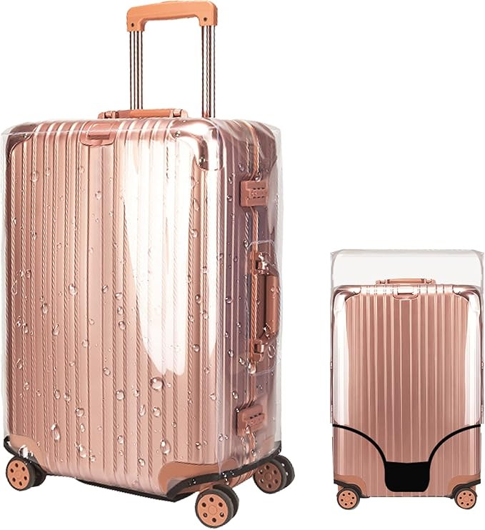 Veki Clear Suitcase Cover PVC Protector with Zip, Waterproof Transparent Luggage Cover Protective... | Amazon (US)