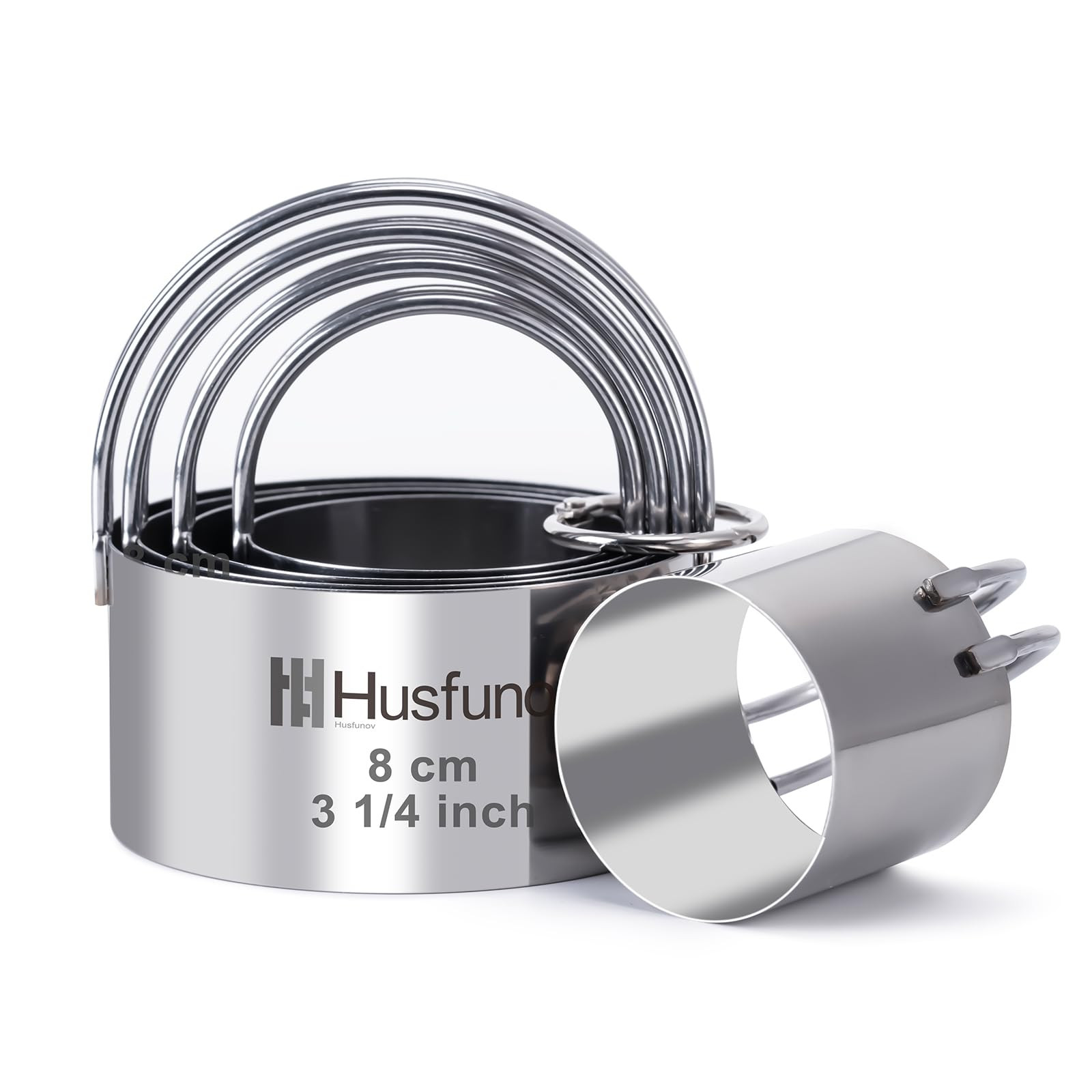 Biscuit Cutter Set Round Cookie Cutters with Handle 5 Pieces Stainless Steel Circle Professional ... | Amazon (US)