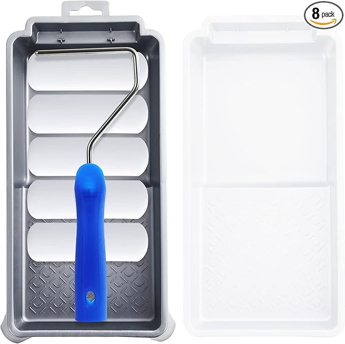 Mister Rui-Foam Paint Roller, 4 Inch-8 Pack Paint Roller Kit, Complete 4" Mini Paint Roller Kit w... | Amazon (US)