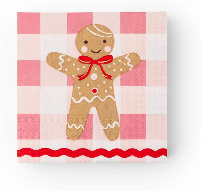 Sweet Gingerbread Small Paper Party Napkins | 3-Ply Fancy Napkins | Festive Holiday Supplies for ... | Amazon (US)