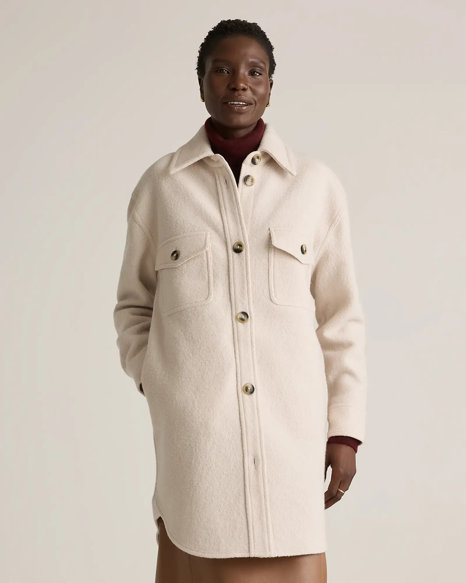 100% Merino Wool Long Shirt Jacket | Quince