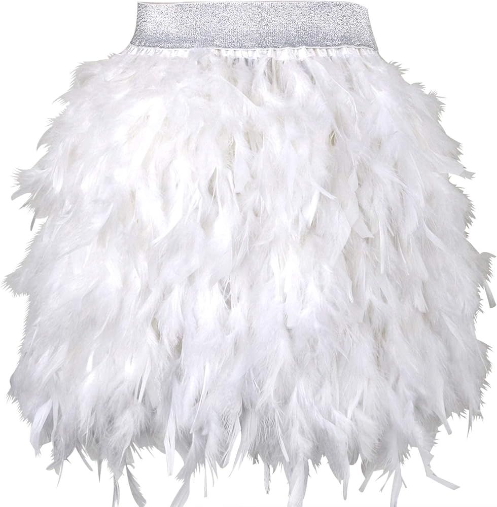 ZAKIA Women's Skirt Real Natural Feather Feather Skirt Casual | Amazon (US)