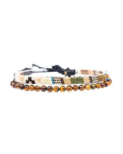 2x Boho Surfer Bracelet Set Women & Men - Handmade Summer Beach Bracelets - Adjustable & 100% Wat... | Amazon (US)