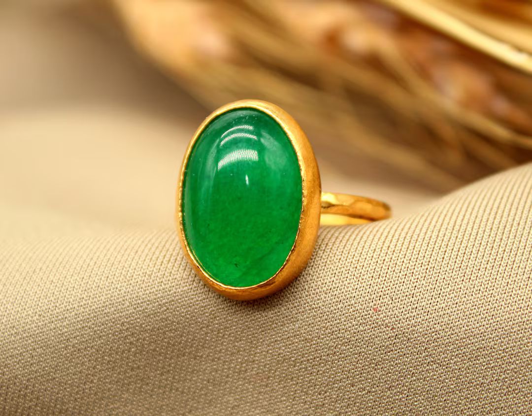 Jade Sterling Silver Ring, Jade Silver Ring, Green Stone Silver Ring, Green Jade Ring, Jade Jewel... | Etsy (US)